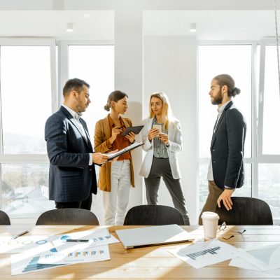 Office workers in the meeting room